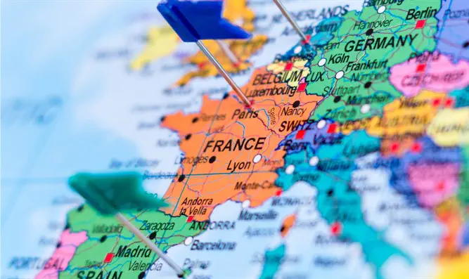 Франция и Германия на карте. Иллюстрация Франция и Германия на карте. Иллюстрация