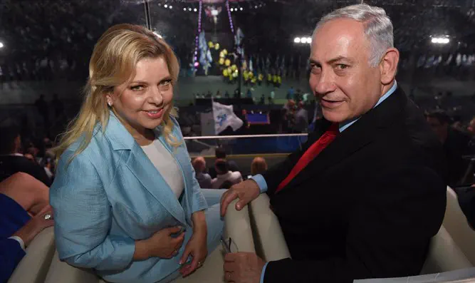 נתניהו ורעייתו בטקס פתיחת המכביה
