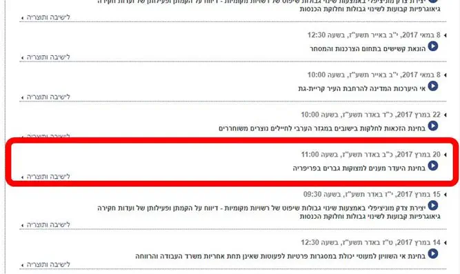 יש תיעוד וידיאו של הישיבה מ-20.3.17...