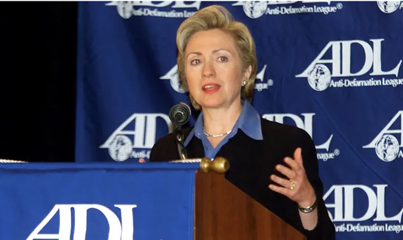Failed presidential candidate Hillary Clinton addressing ADL meeting