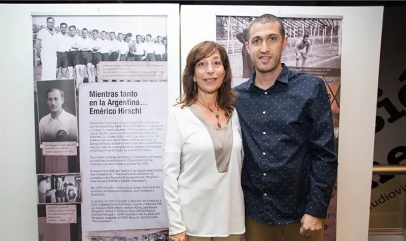 Gabriela Hirschl and Leandro Albajari at the exhibit.