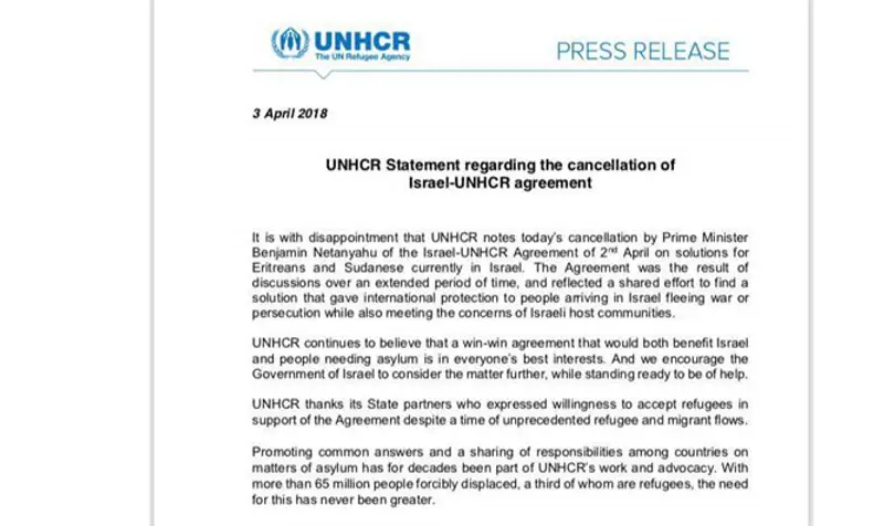 UNHCR Press release