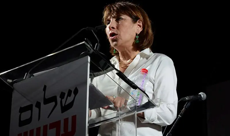 New Israel Fund President Talya Sasson at Peace Now rally