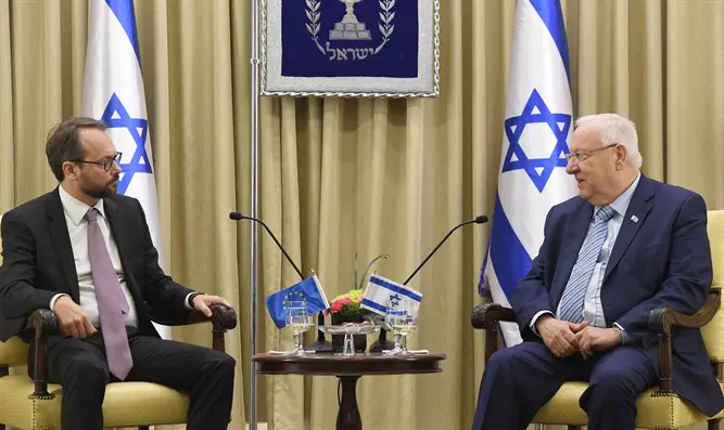 President Reuven Rivlin meets with EU ambassador to Israel Emanuele Giaufret