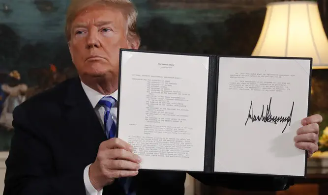 Trump announces his decision on the Iran nuclear agreement at White House