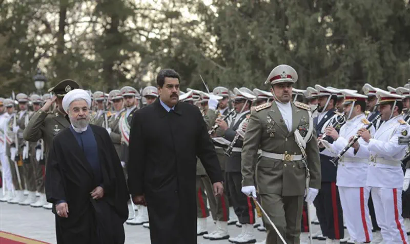 Venezuela's President Maduro welcomed by Iran President Rouhani, Teherann