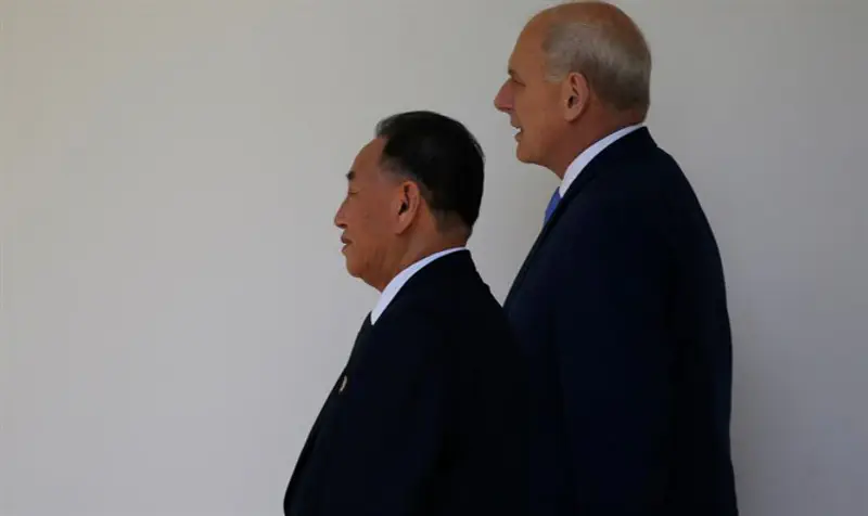 North Korean envoy Kim Yong Chol with White House Chief of Staff John Kelly