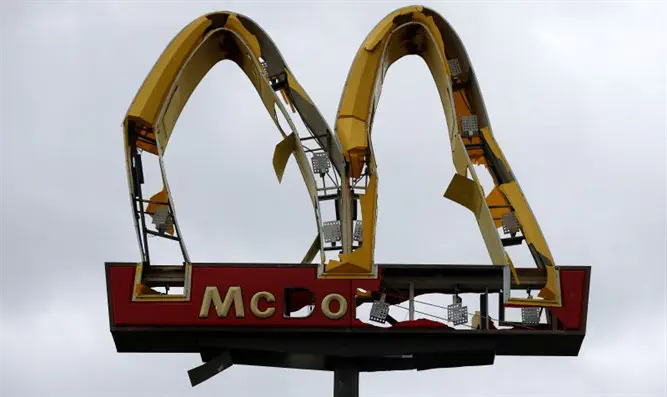 McDonald's sign damaged by Hurricane Michael