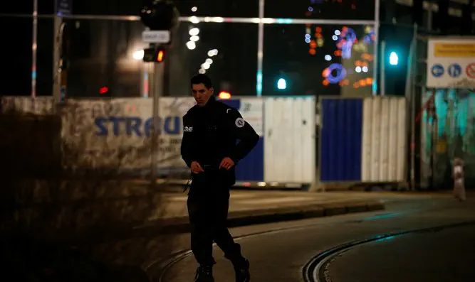 Police secure street and the surrounding area after a shooting in Strasbourg