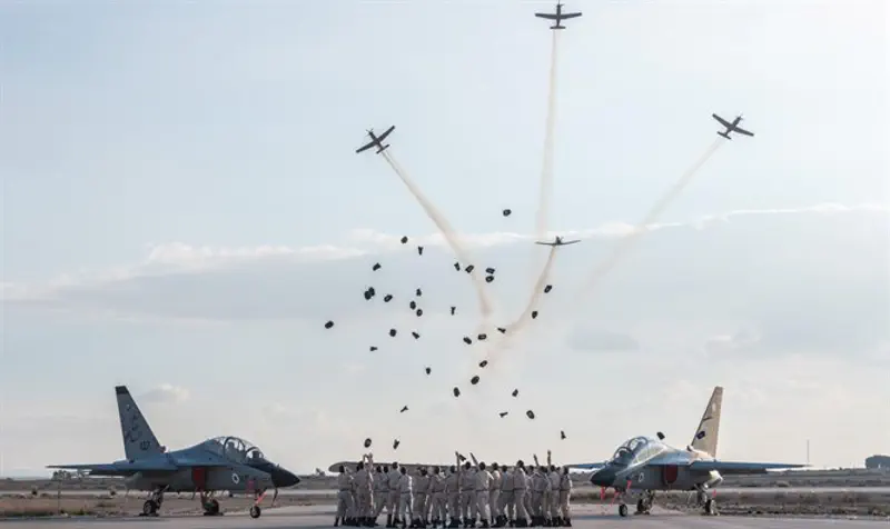 Pilots celebrate receiving rank