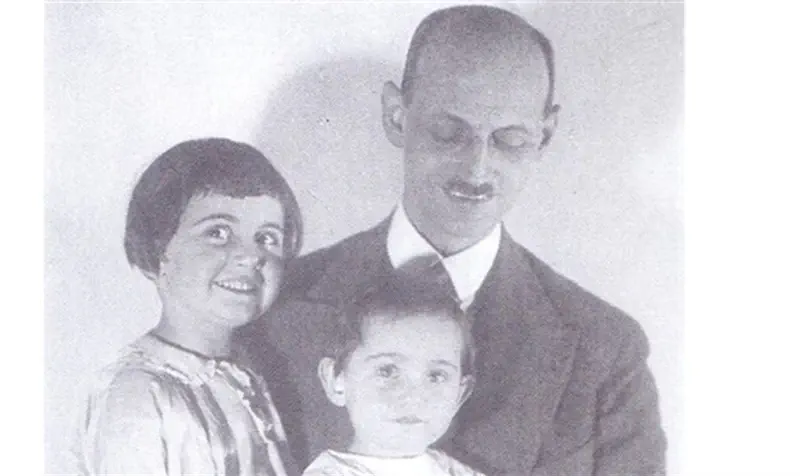 אנה פרנק ואביה, פרנקפורט, גרמניה, 1930