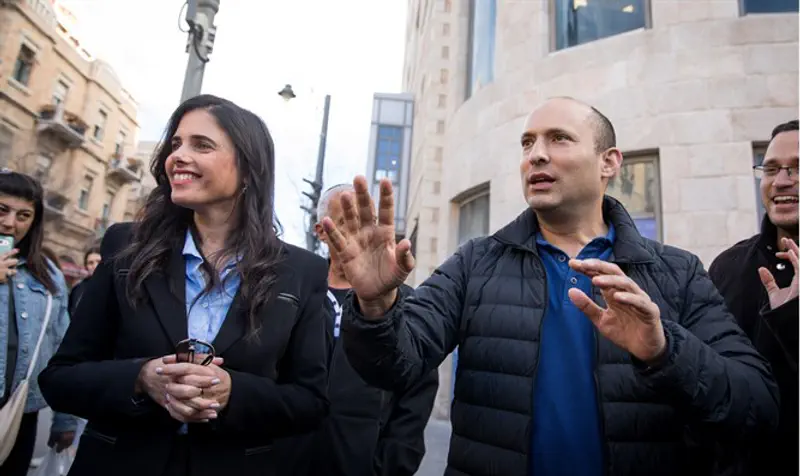 Shaked and Bennett campaigning in Jerusalem