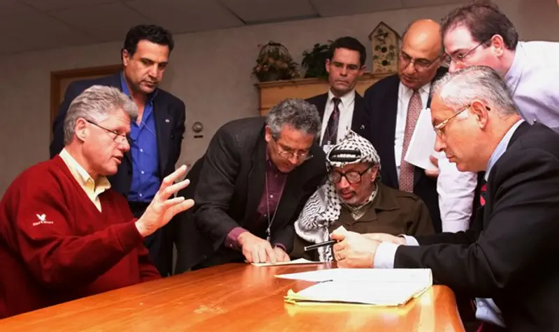 Clinton, Arafat, and Netanyahu; Wye Summit