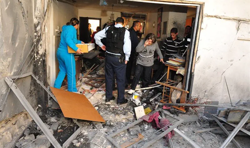 Building damaged by rocket in southern Israel