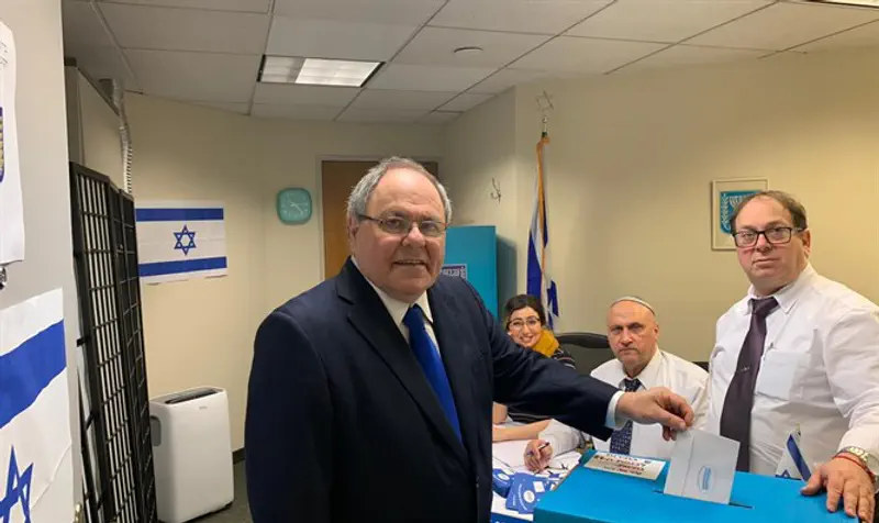 NY Consul Israel Danny Dayan votes in election