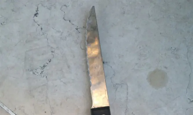סכין שנתפסה אצל אחד החשודים