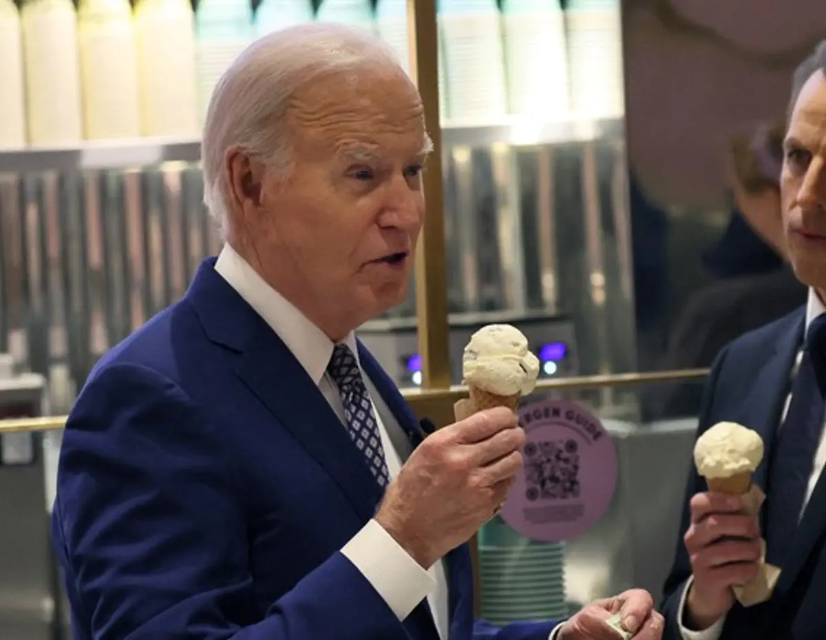 Watch Biden eats ice cream while discussing hostages in Gaza Israel