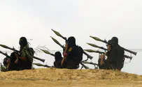 Islamic Jihad terrorists display rockets during parade in Gaza
