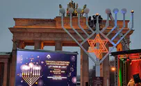 Hanukkah candle lighting at Berlin's historic Brandenburg Gate
