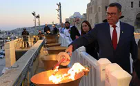 Jerusalem's mayor lights Hanukkah candles at the Western Wall
