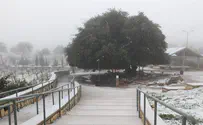 צפו: סערת ברברה הביאה איתה שלג לגוש עציון
