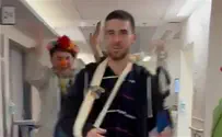 Wounded warrior dances as he leaves hospital