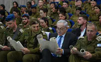 Netanyahu reads Megilla with soldiers: ‘We eliminated Haman, we will eliminate Sinwar too’