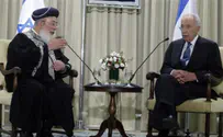 Rabbi Amar Meets Peres, Hoping to Lower Flames over Enlistment