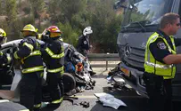 הרוג ושלושה פצועים בתאונה בכביש 1