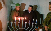 Hanukkah candles lit at Joshua's tomb in Samaria