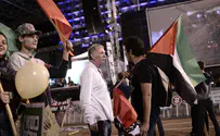 In Rabin Square, waving the wrong flag