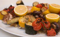 פילה דג לוקוס עם ירקות אנטיפסטי בתנור