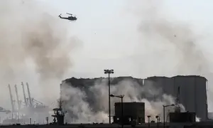 IAF strikes in Dahieh - as a plane prepares to take off nearby