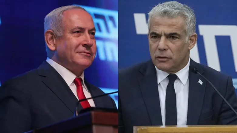 Yair Lapid (r) and Netanyahu (l)