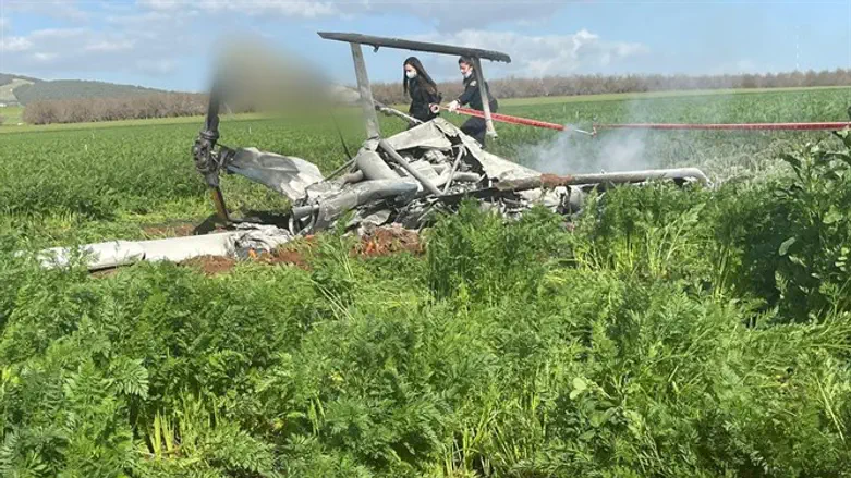 Scene of the helicopter crash