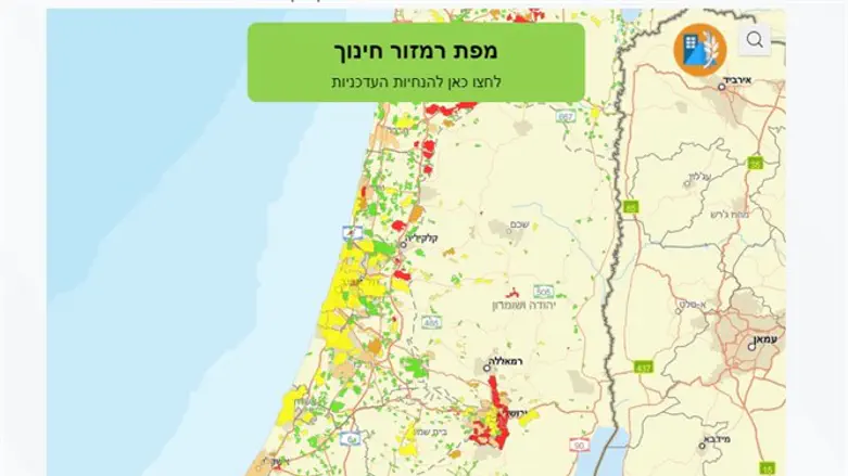 Карта Израиля, подвергшаяся коррекции