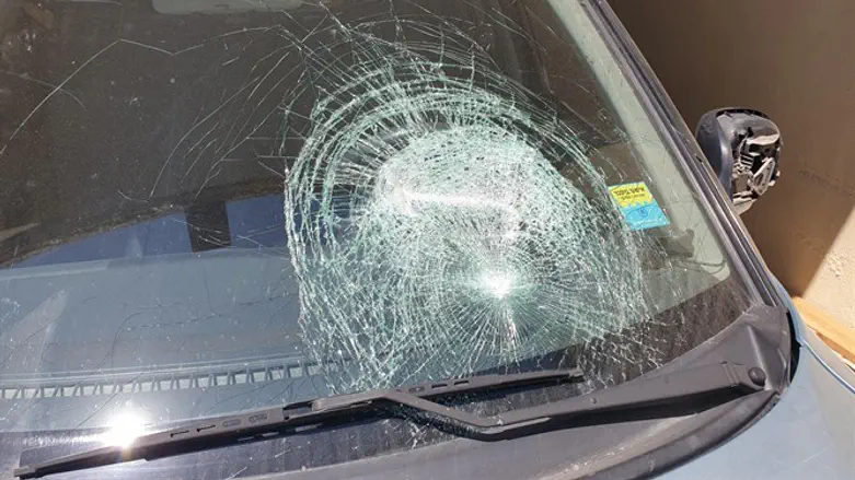 Smashed windscreen