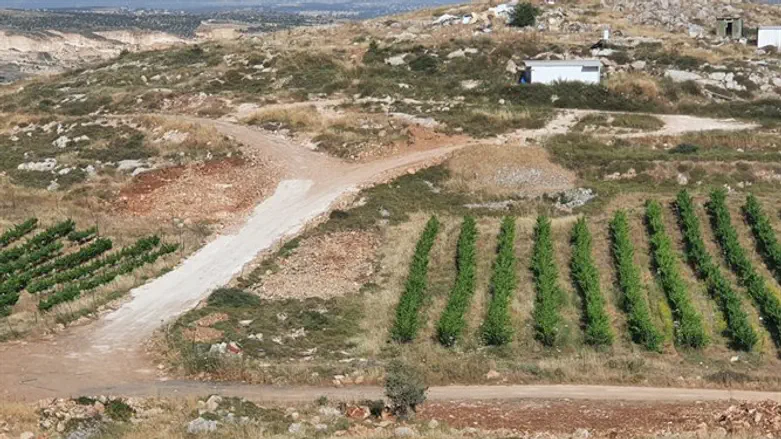 The entrance to Yitzhar on Wednesday morning, and the Border Police post