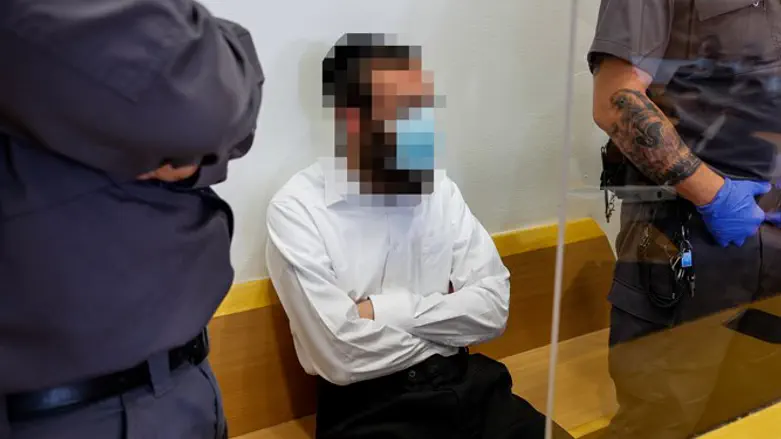The accused father in a hearing in the Be'er Sheva District Court in May 2021