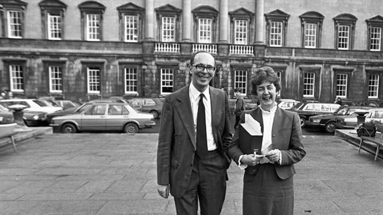 Late minister Mervyn Taylor and lawmaker Nuala Fennell in Dublin, Ireland on Nov. 4, 1982.