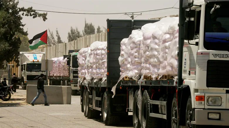 Aid trucks enter Gaza via Kerem Shalom Crossing (file)