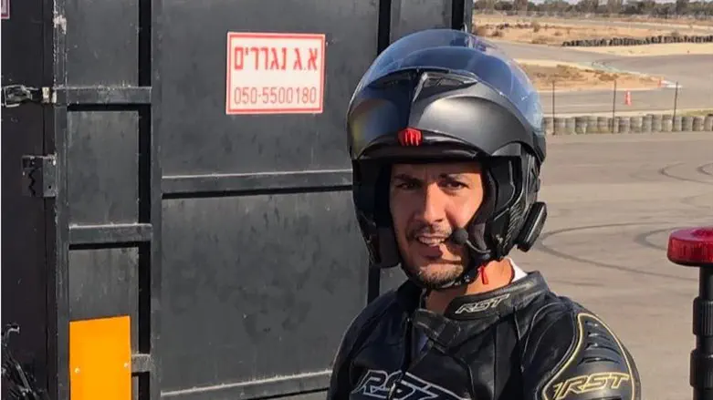 Adir Nachmani on his ambucycle