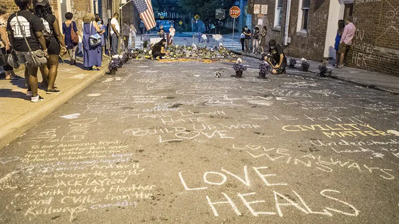 A memorial for Heather Heyer, who was killed while protesting in Charlottesville, Virginia