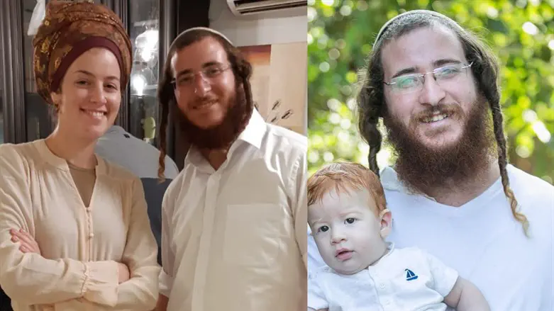 יהודה דימנטמן הי"ד עם בנו ואשתו אתיה
