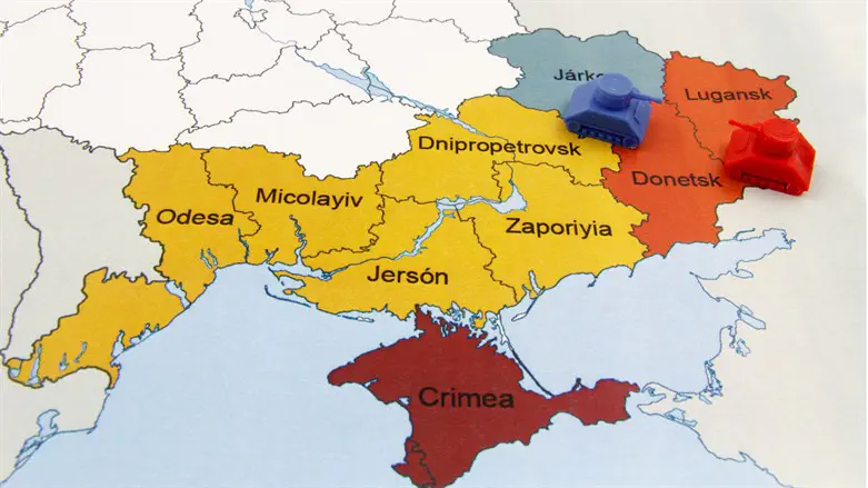 Map of War in Donbass, Ukraine