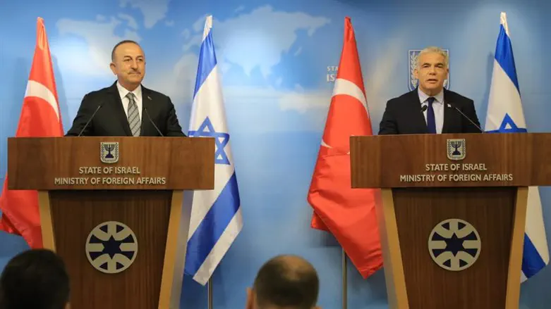 Lapid with Turkish Foreign Minister Mevlut Cavusoglu