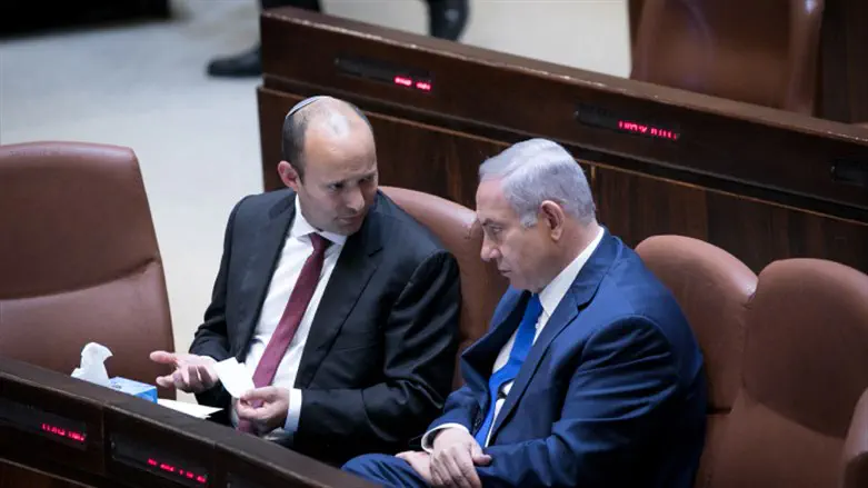 Binyamin Netanyahu with Naftali Bennett