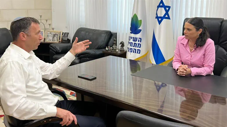 Interior Minister Ayelet Shaked with Yamina MK Matan Kahana