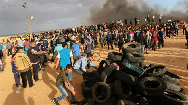 הפגנות חמאס על גדר הגבול עם ישראל בעזה