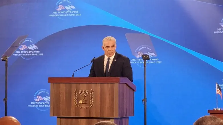 Israeli PM Yair Lapid addresses press in Jerusalem